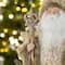 Glitzhome® 18"H Faux Fur Christmas Brown Woodland Santa Figurine with Porcelain Face